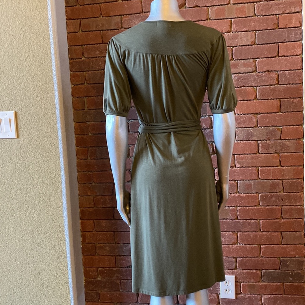 Olive Wrap Dress - Picture 2 of 3